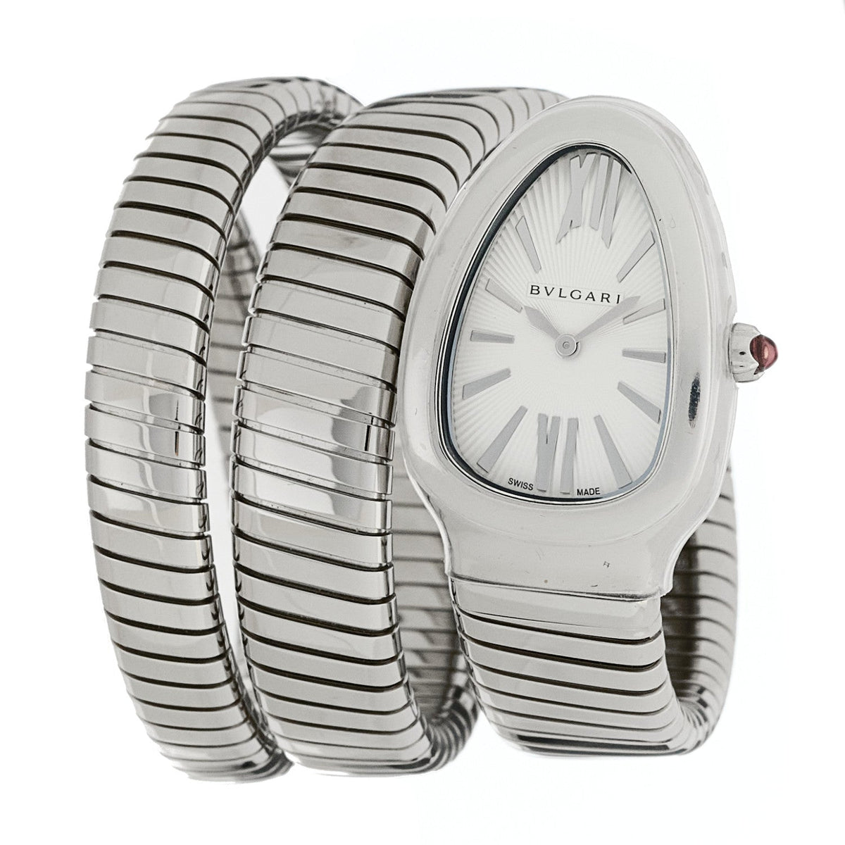 Stainless Steel 35mm Serpenti Tubogas Double Spiral Quartz Watch