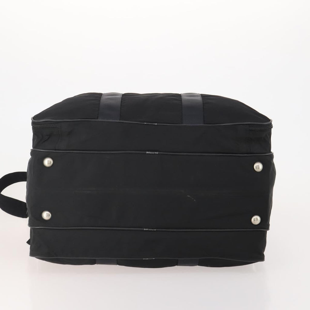 PRADA Boston Bag Nylon 2way Black Silver Auth 194402