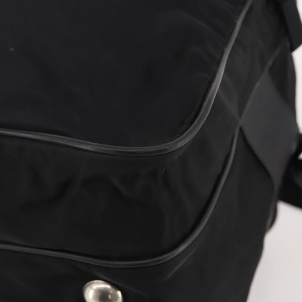 PRADA Boston Bag Nylon 2way Black Silver Auth 194402
