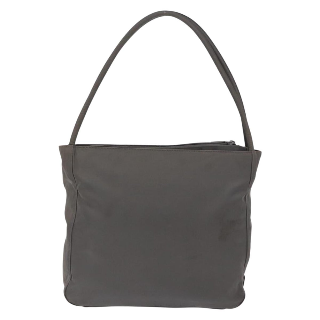 PRADA Tote Bag Nylon Green Silver Auth 197606