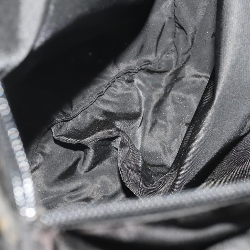 PRADA Shoulder Bag Nylon Black Silver Auth 197886