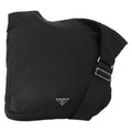 PRADA Shoulder Bag Nylon Black Silver Auth 197886