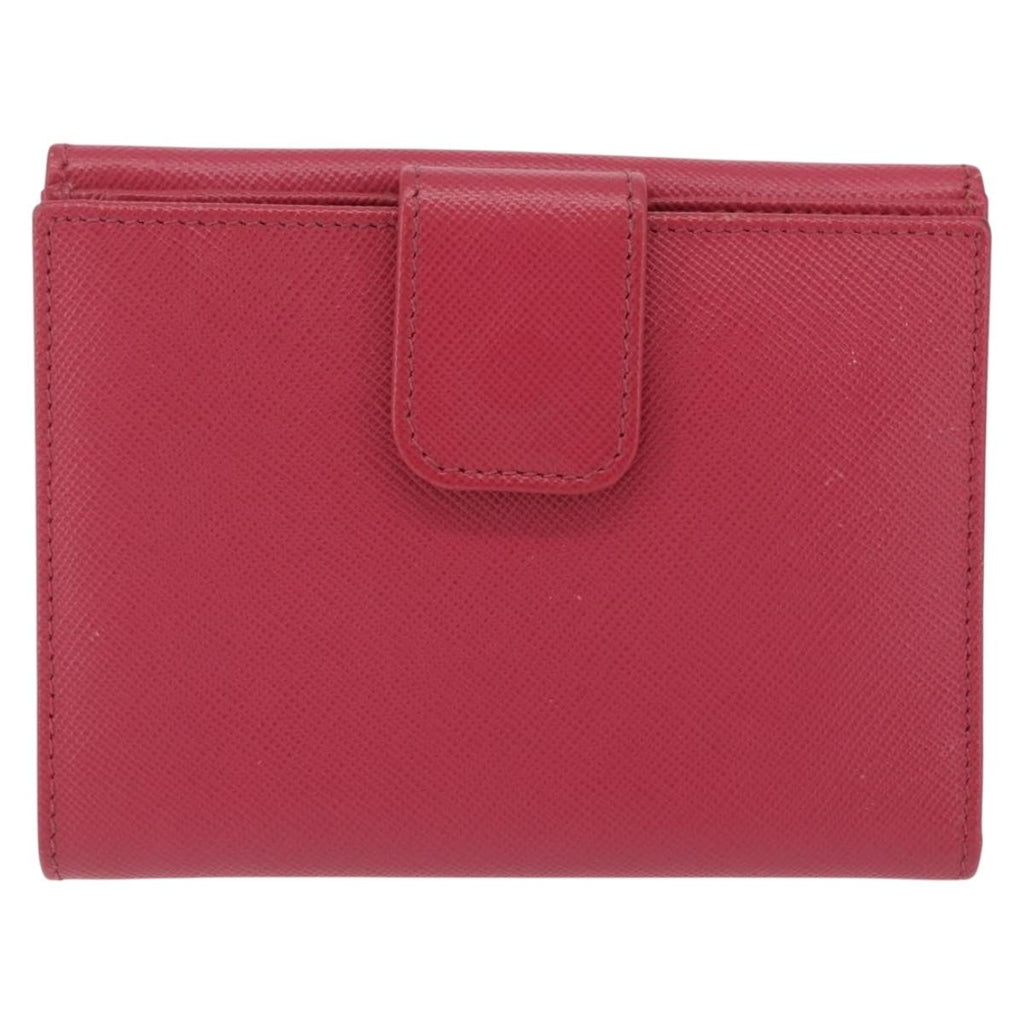 PRADA Bifold Wallet Saffiano leather Pink Gold Auth 197939M