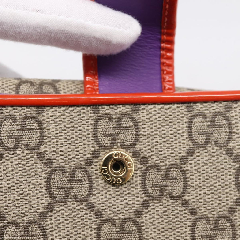 GUCCI GG Supreme Bifold Wallet PVC Beige Gold 406925 Auth 197940V