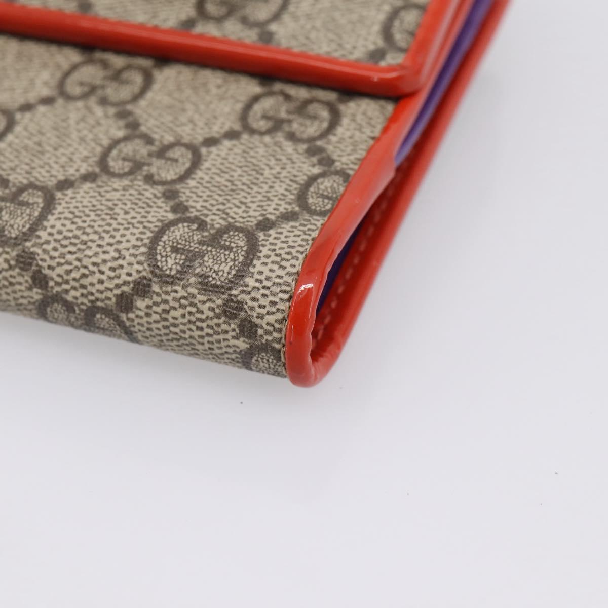 GUCCI GG Supreme Bifold Wallet PVC Beige Gold 406925 Auth 197940V