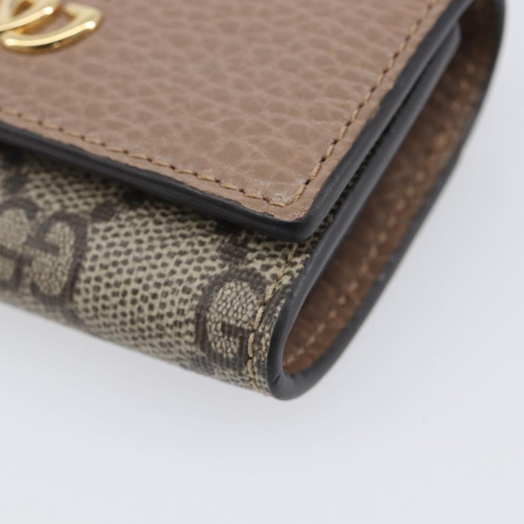 GUCCI GG Marmont Key Case Leather Beige Gold 456118 Auth 197944M