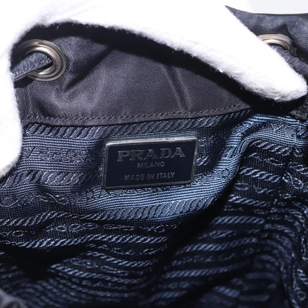 PRADA Backpack Nylon Black Silver Auth 199882A