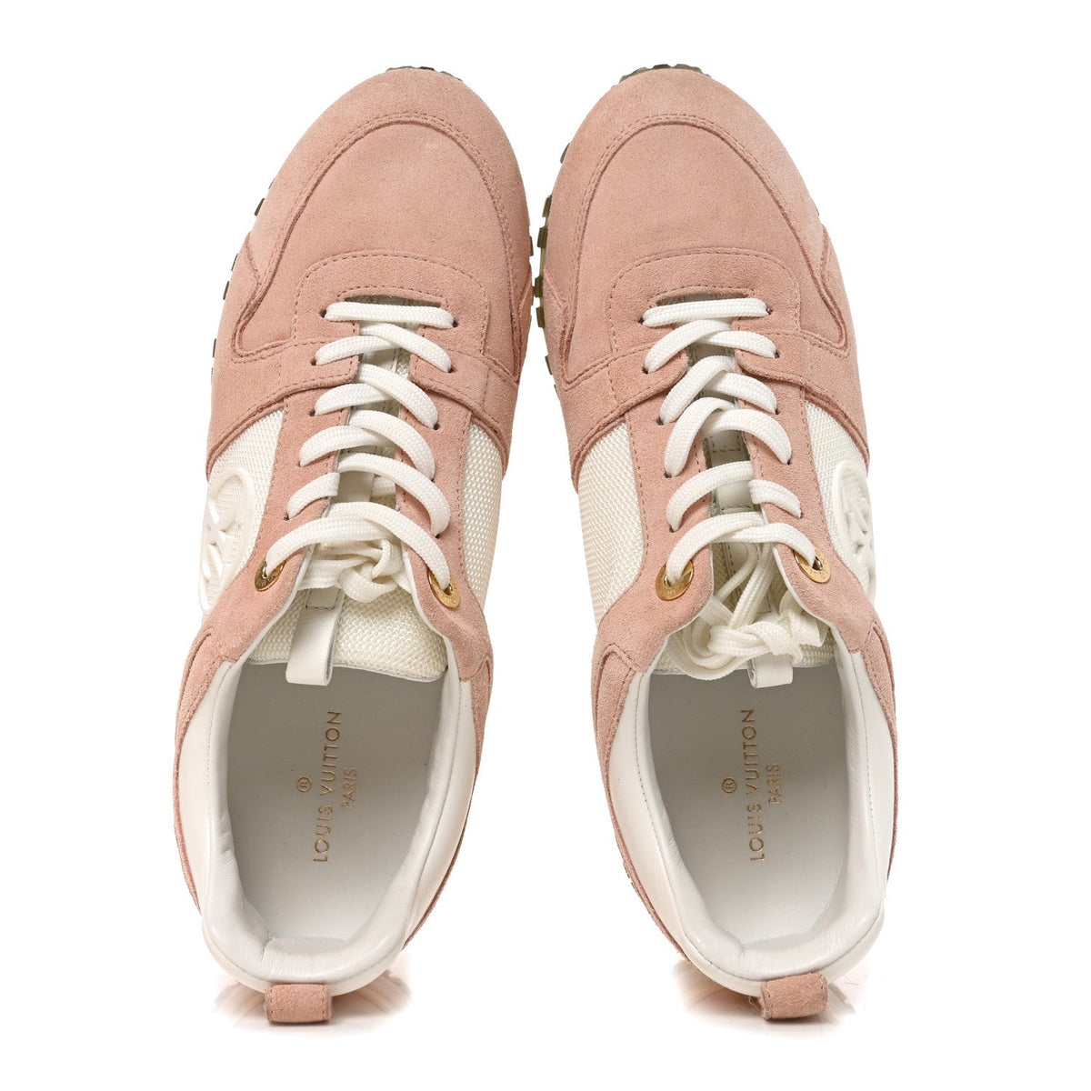 Suede Calfskin Run Away Sneakers 38 Pink