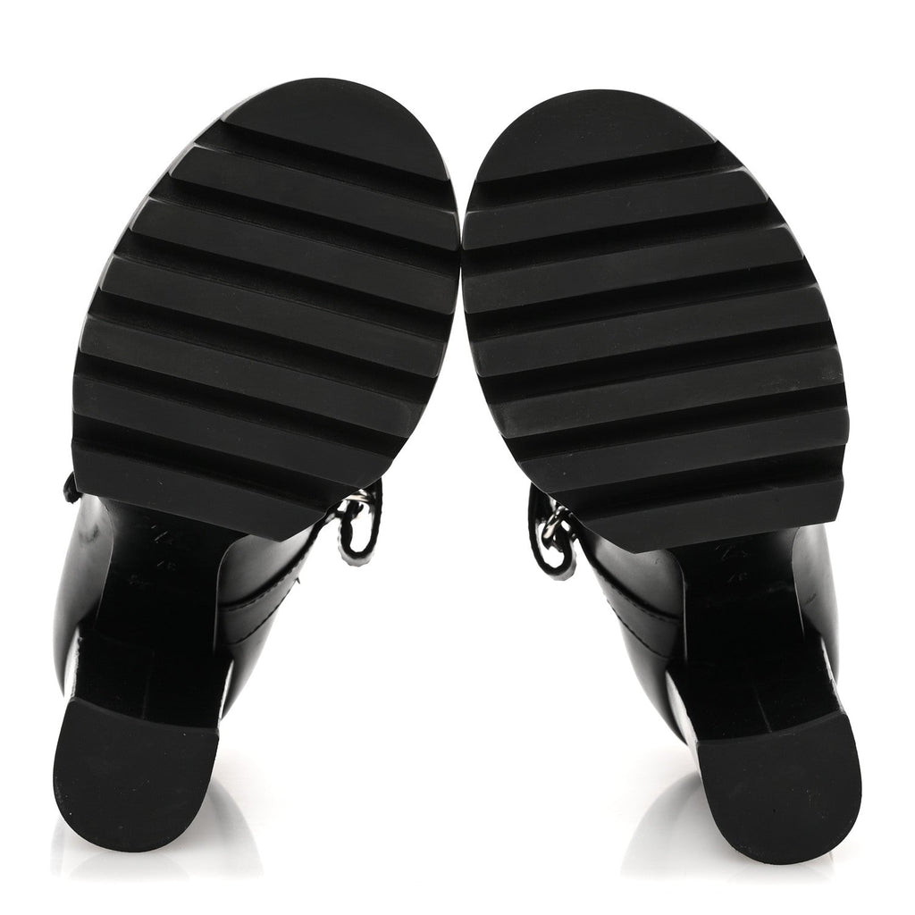 Calfskin Star Trail Ankle Pumps 37 Black