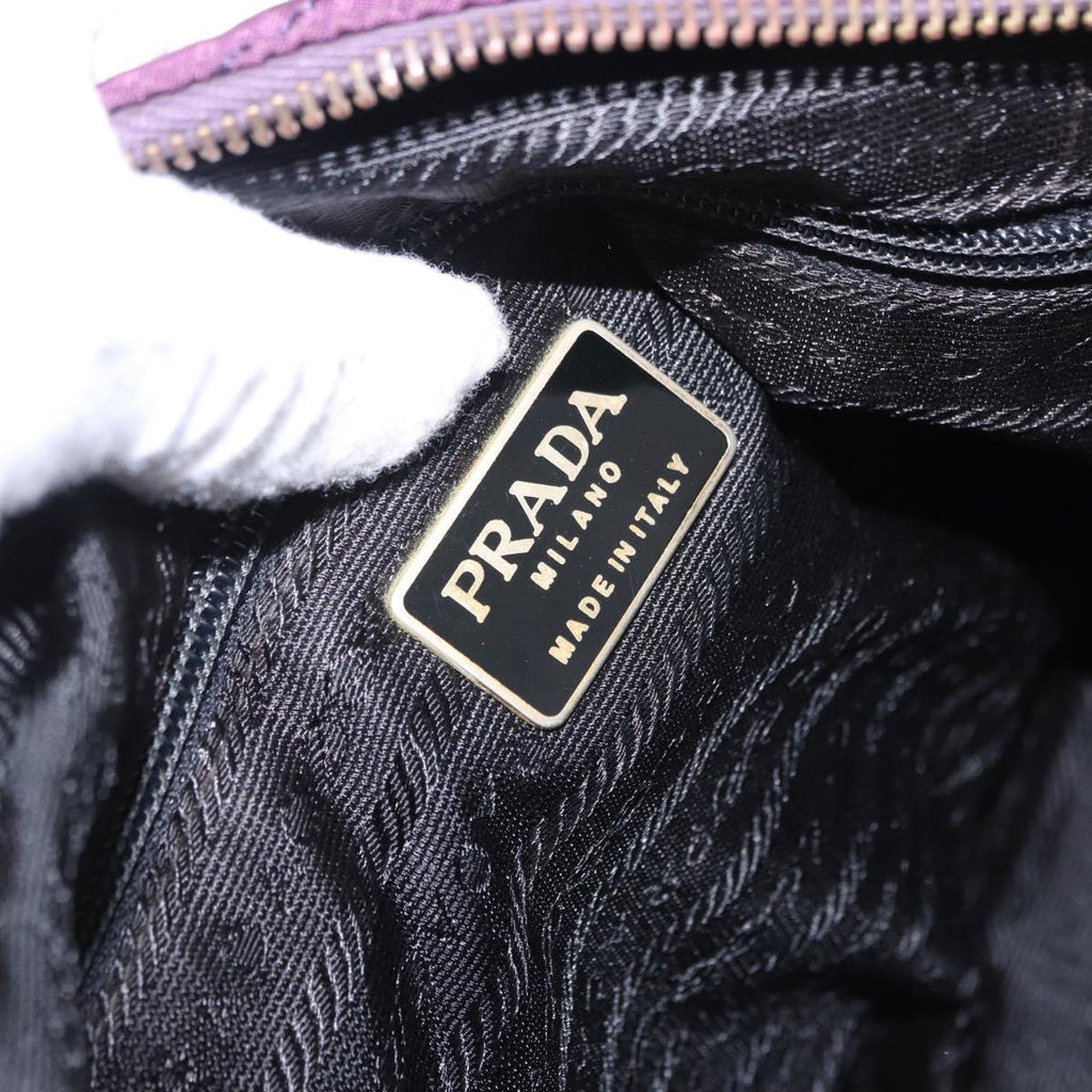 PRADA Chain Shoulder Bag Nylon Purple Gold Auth 200535