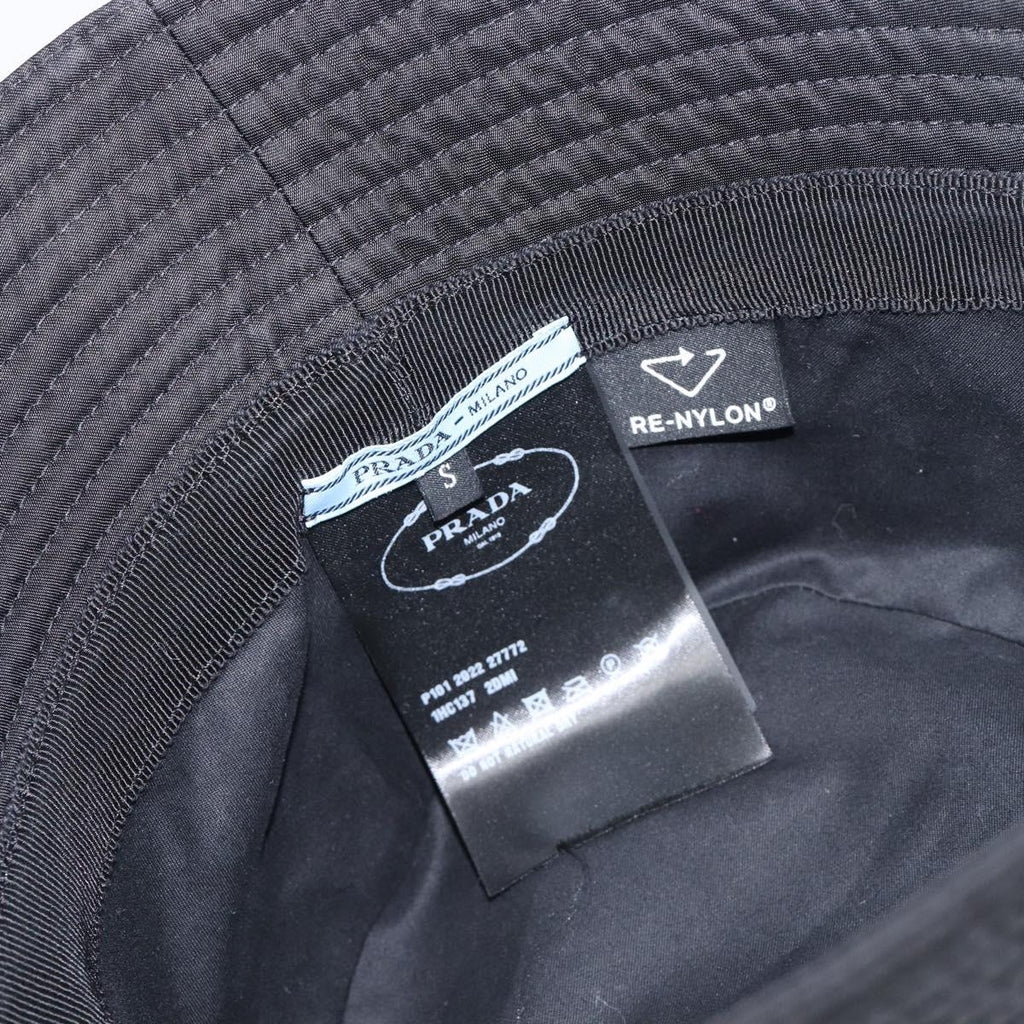 PRADA Bucket Hat Nylon Black Silver Auth 200831V