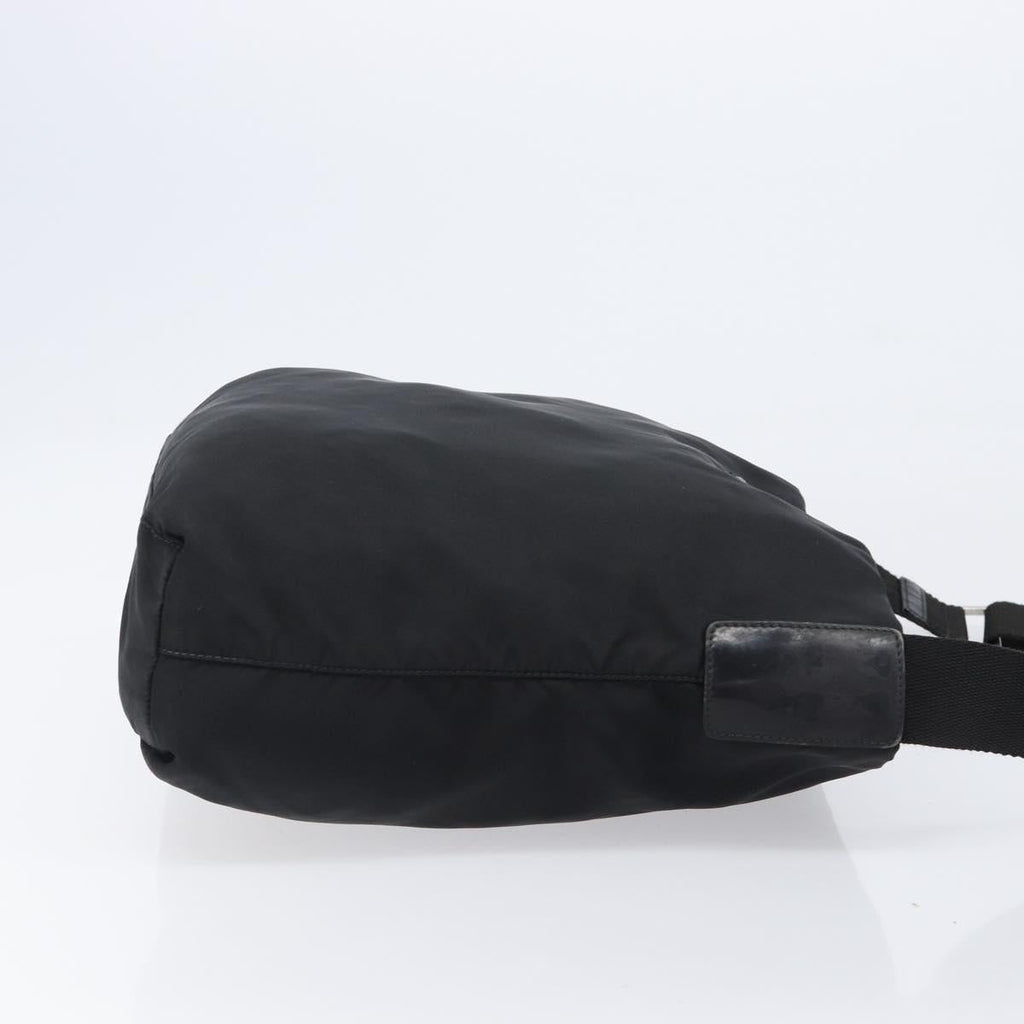 PRADA Shoulder Bag Nylon Black Silver Auth 201270