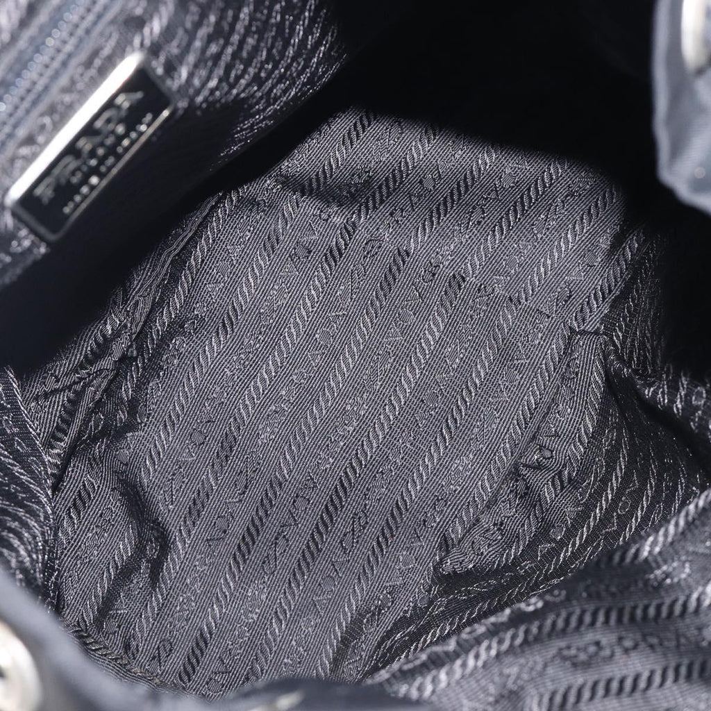 PRADA Backpack Nylon Black Silver Auth 201355
