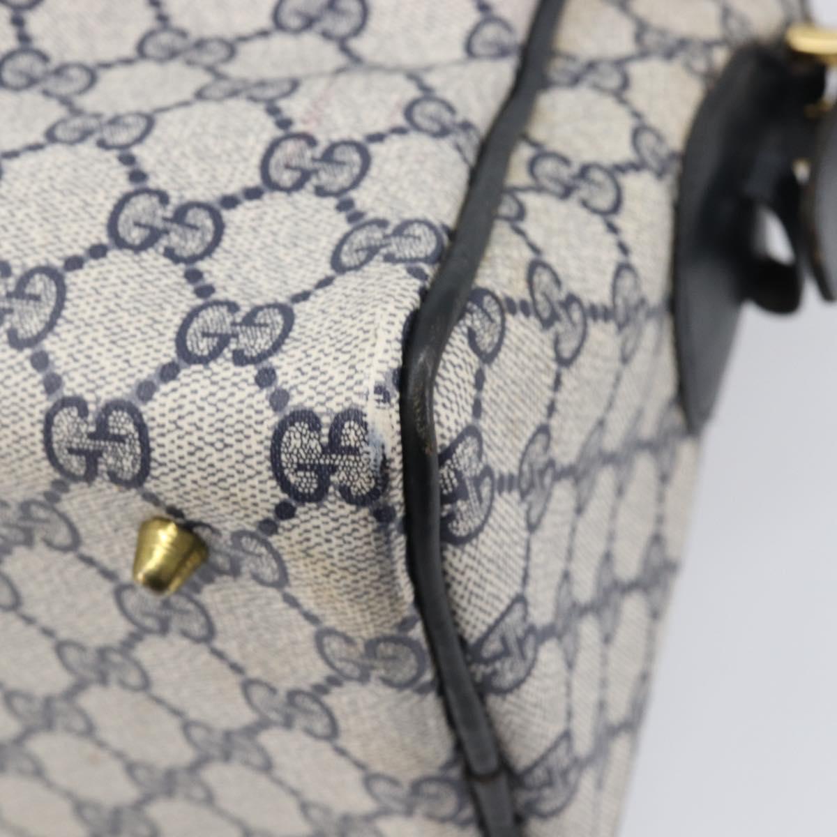 GUCCI GG Supreme Sherry Line Shoulder Bag PVC Navy Gold Auth 201446
