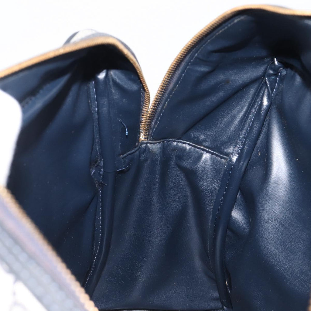 GUCCI GG Supreme Sherry Line Shoulder Bag PVC Navy Gold Auth 201446
