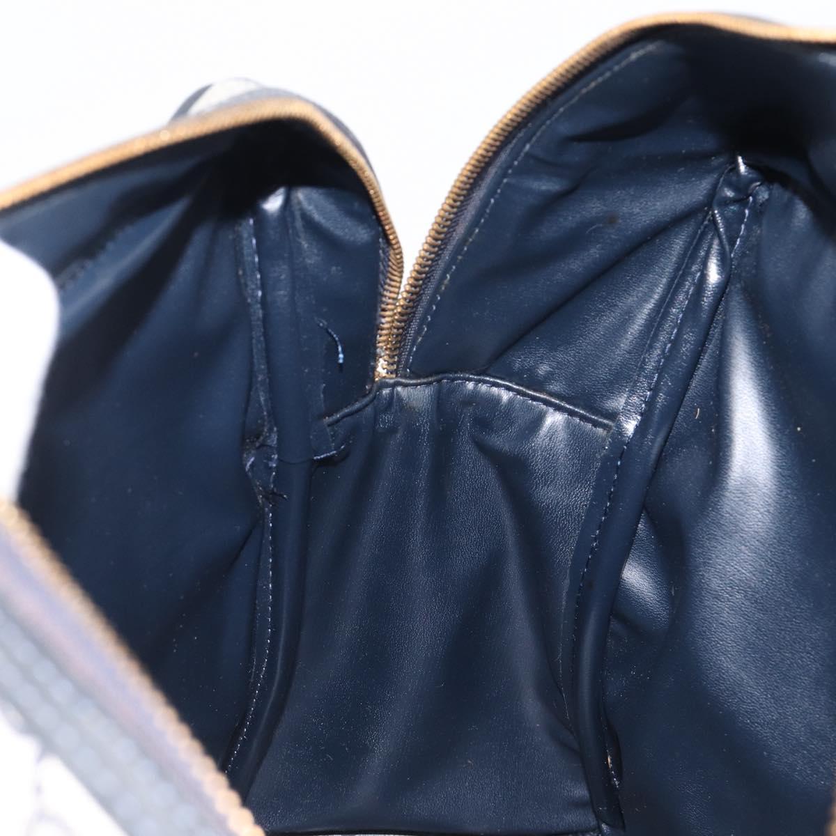 GUCCI GG Supreme Sherry Line Shoulder Bag PVC Navy Gold Auth 201446