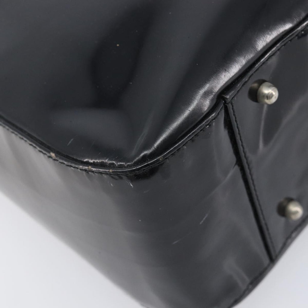 GUCCI Hand Bag Patent Leather 2way Black Silver 000 1013 0504 Auth 201452