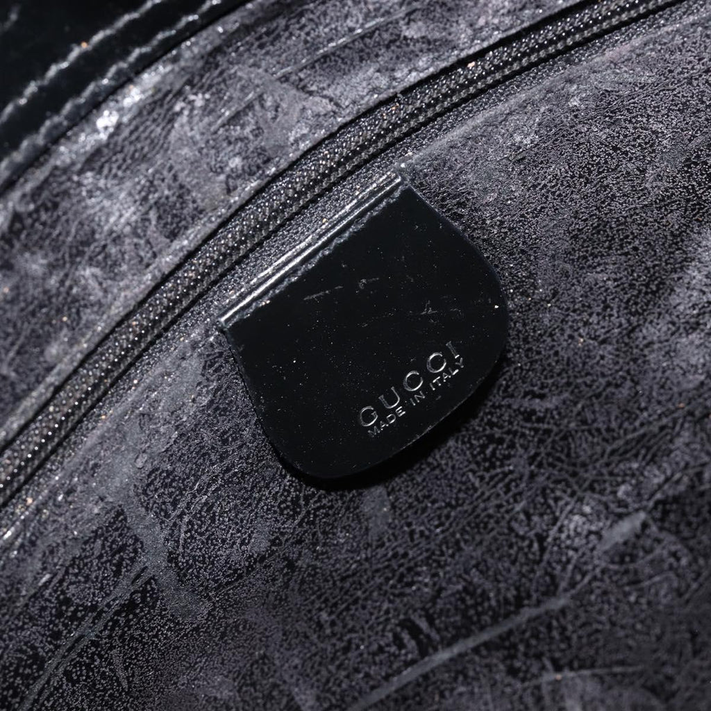 GUCCI Hand Bag Patent Leather 2way Black Silver 000 1013 0504 Auth 201452
