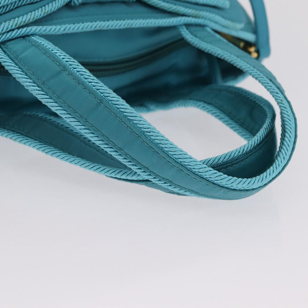 PRADA Hand Bag 2way Green Gold Auth 202518A