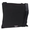 PRADA Shoulder Bag Nylon Black Silver Auth 203431