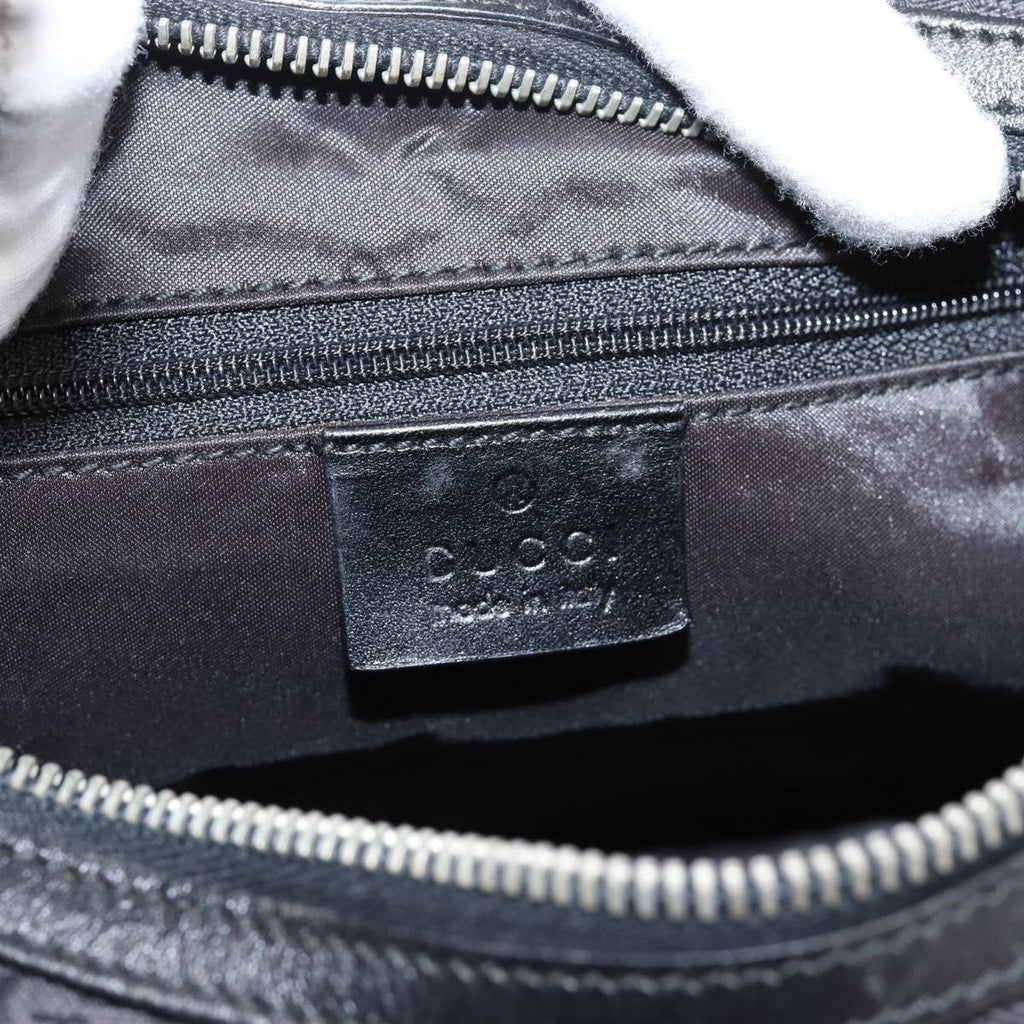 GUCCI GG Canvas Shoulder Bag Black Silver 001 3812 Auth 204252