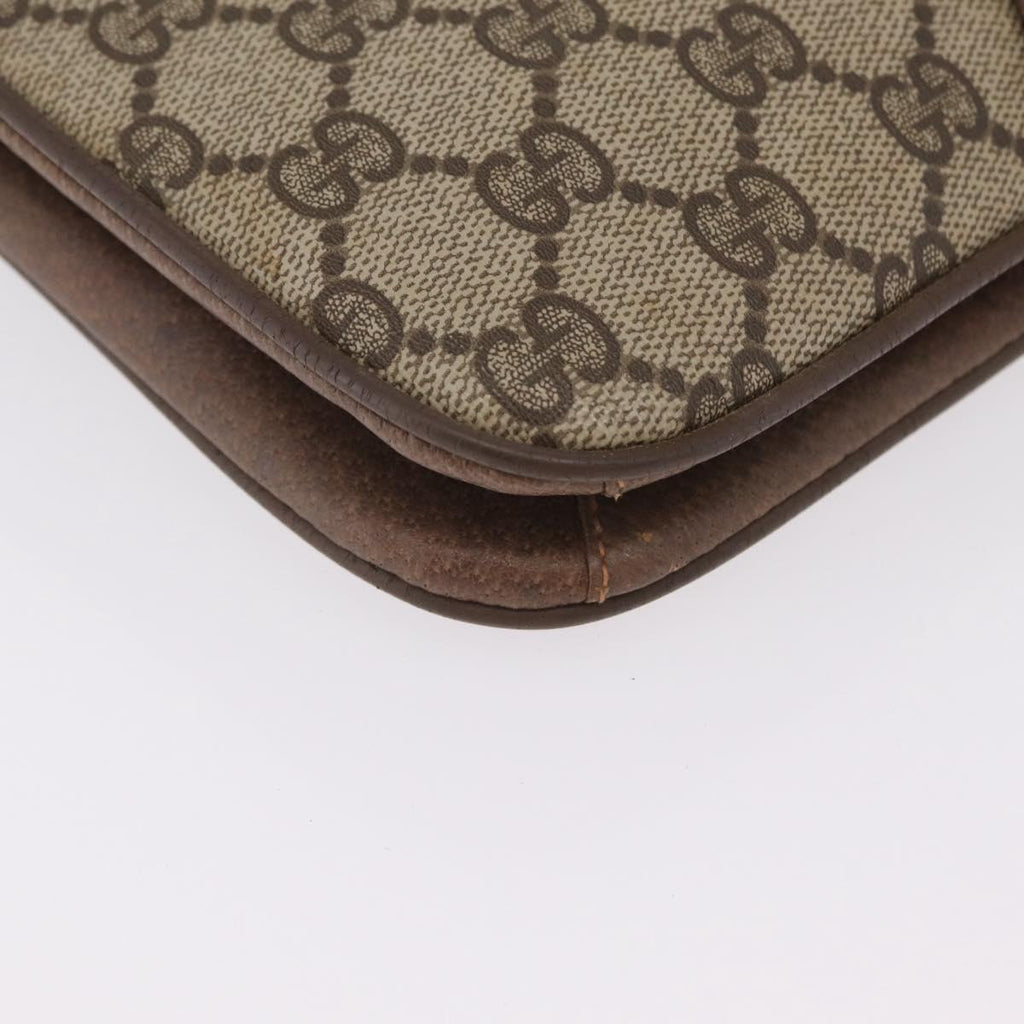 GUCCI GG Supreme Shoulder Bag PVC Leather Beige Gold 904 23 025 Auth 204309