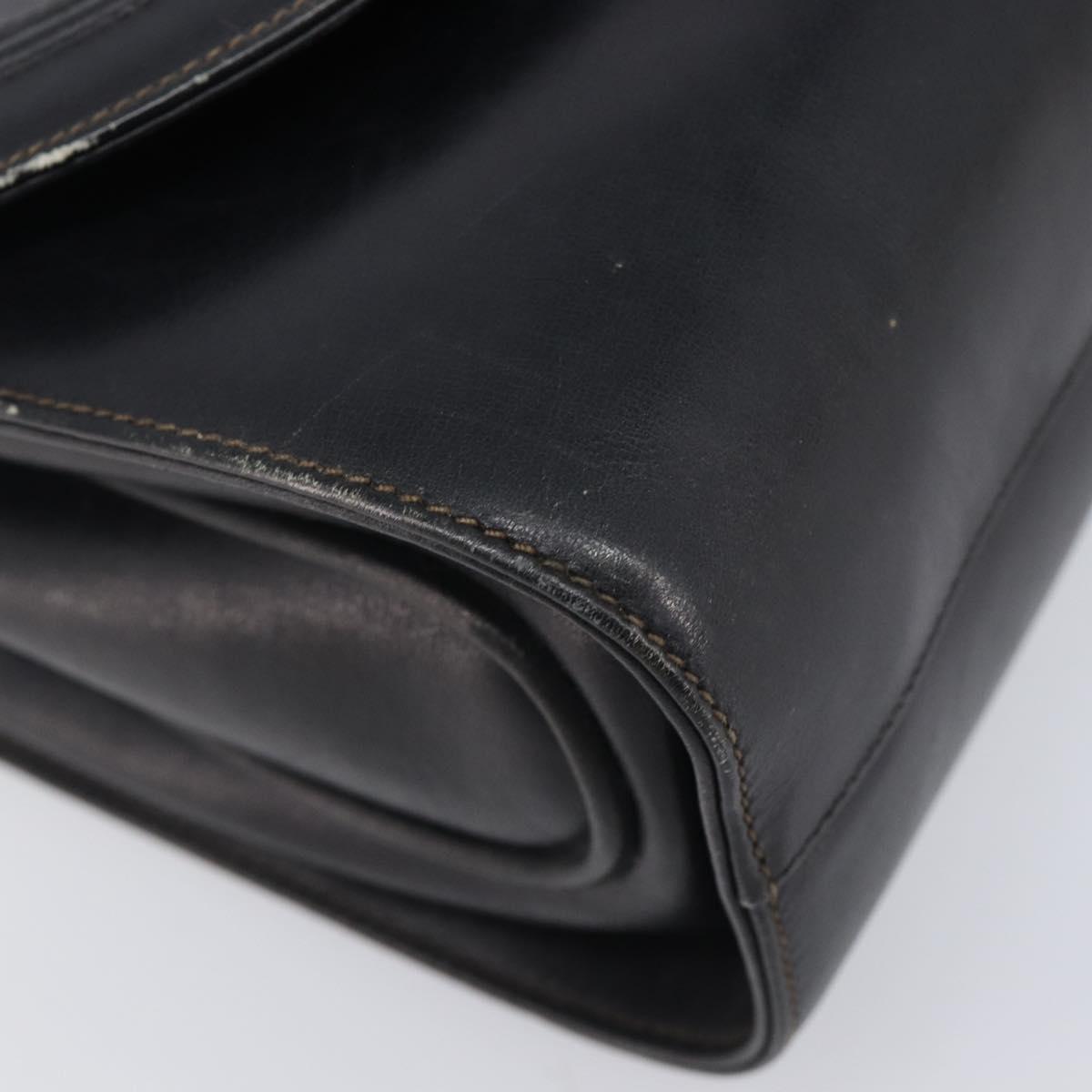 GUCCI Shoulder Bag Leather Black Gold 99 001 3414 Auth 204427