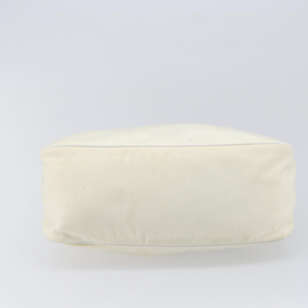 PRADA Shoulder Bag Nylon Ivory Silver Auth 204641A