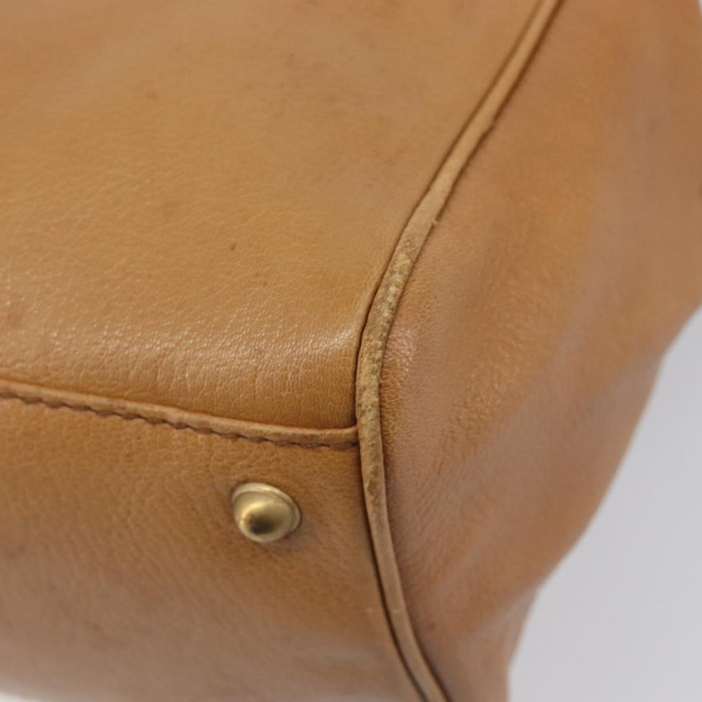 GUCCI Interlocking Hand Bag Leather Brown Gold 121551 Auth 205024