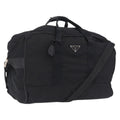 PRADA Boston Bag Nylon 2way Black Silver Auth 205032
