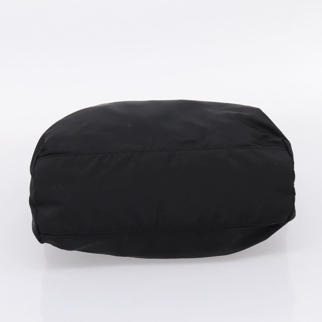 PRADA Hand Bag Nylon Black Silver Auth 205057