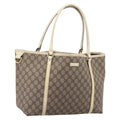 GUCCI GG Supreme Tote Bag PVC Beige Gold 197953 Auth 205060