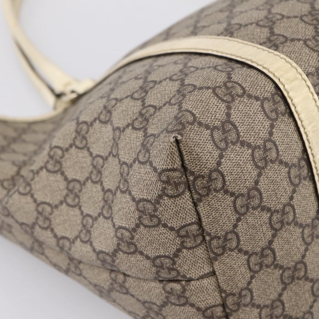 GUCCI GG Supreme Tote Bag PVC Beige Gold 197953 Auth 205060