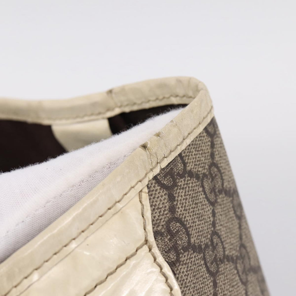 GUCCI GG Supreme Tote Bag PVC Beige Gold 197953 Auth 205060
