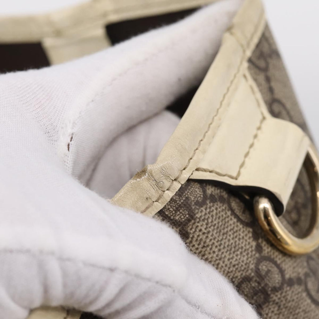GUCCI GG Supreme Tote Bag PVC Beige Gold 197953 Auth 205060