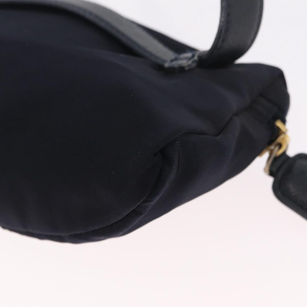PRADA Waist bag Nylon Navy Gold Auth 205227