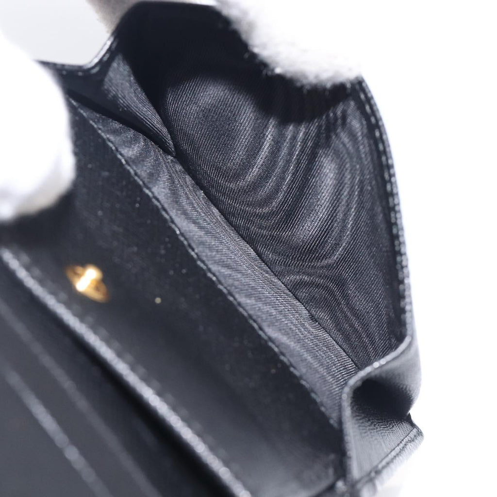 PRADA Bifold Wallet Nylon Black Gold Auth 205242M