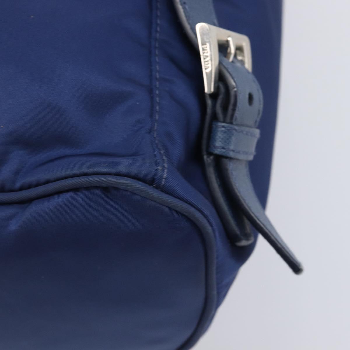 PRADA Backpack Nylon Blue Silver Auth 205419A