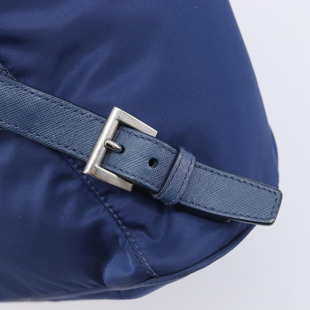 PRADA Backpack Nylon Blue Silver Auth 205419A