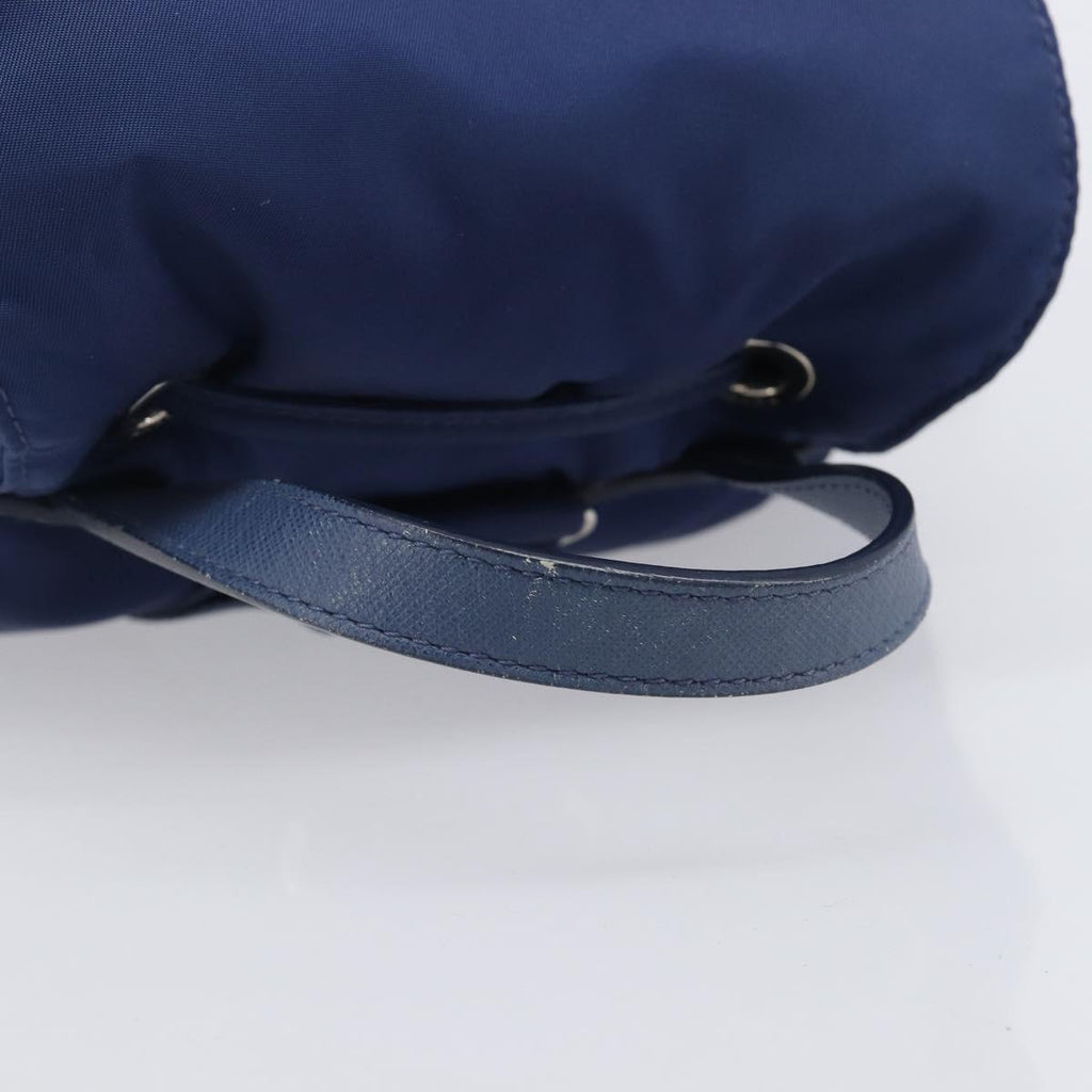 PRADA Backpack Nylon Blue Silver Auth 205419A
