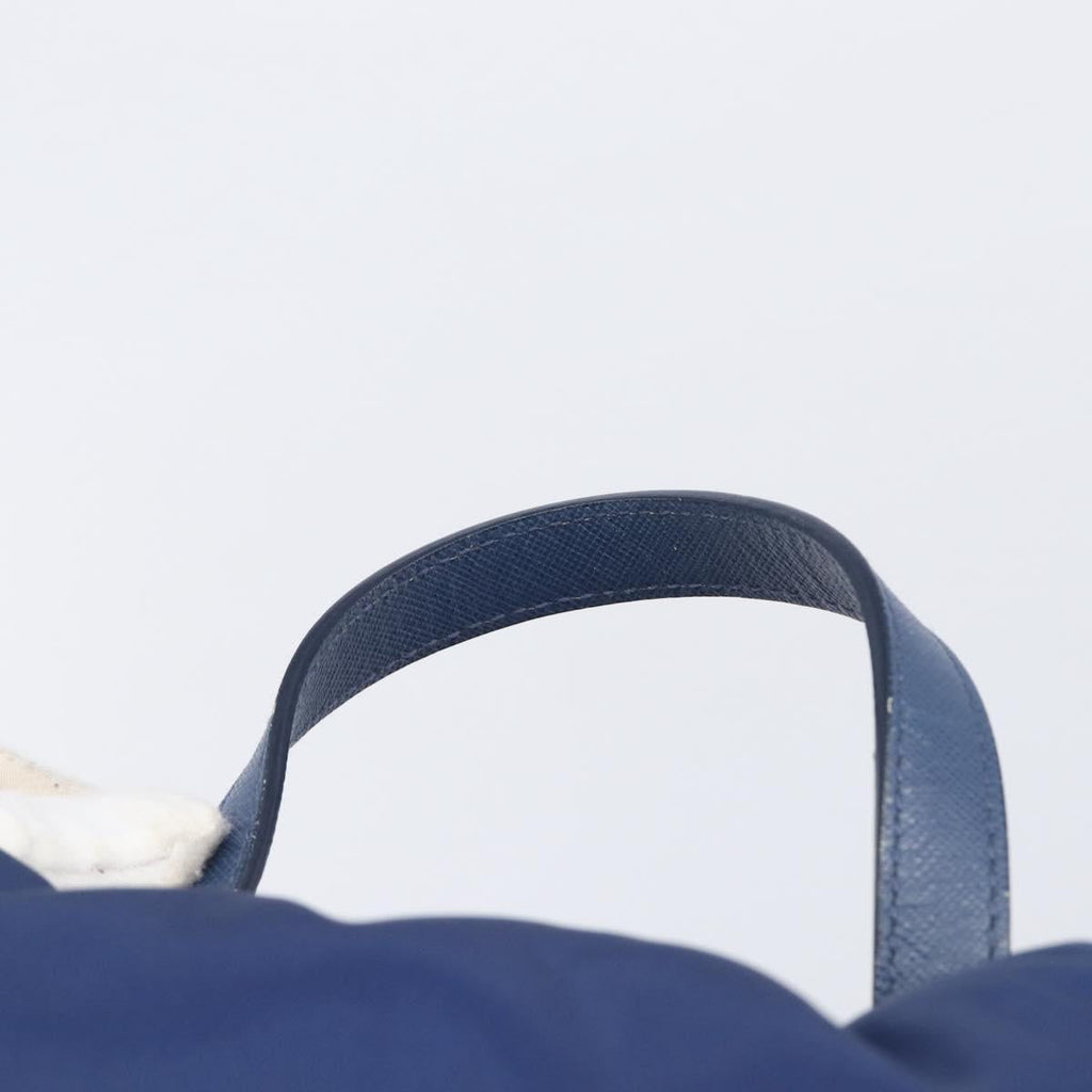 PRADA Backpack Nylon Blue Silver Auth 205419A