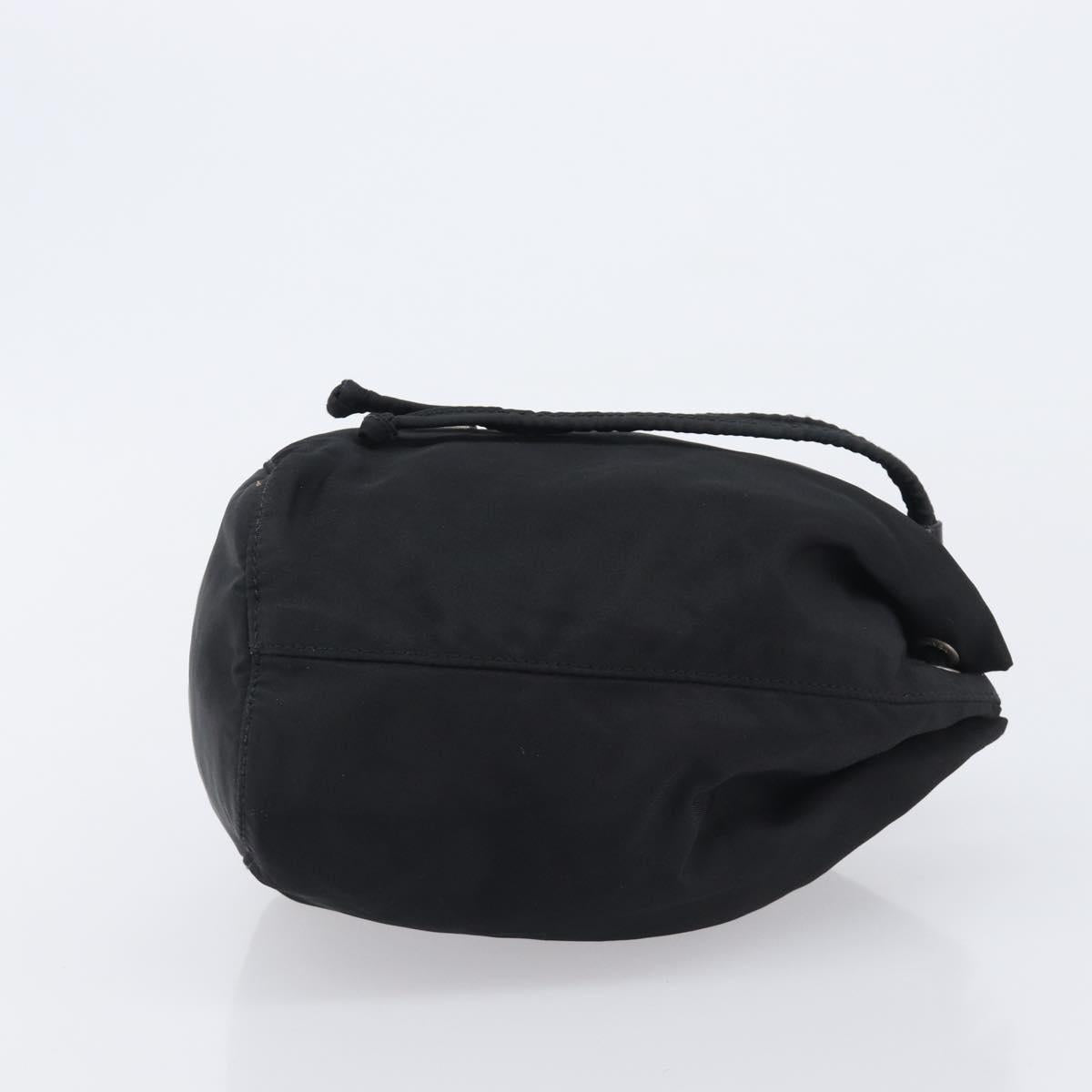 PRADA Purse Pouch Nylon Black Silver Auth 205450A