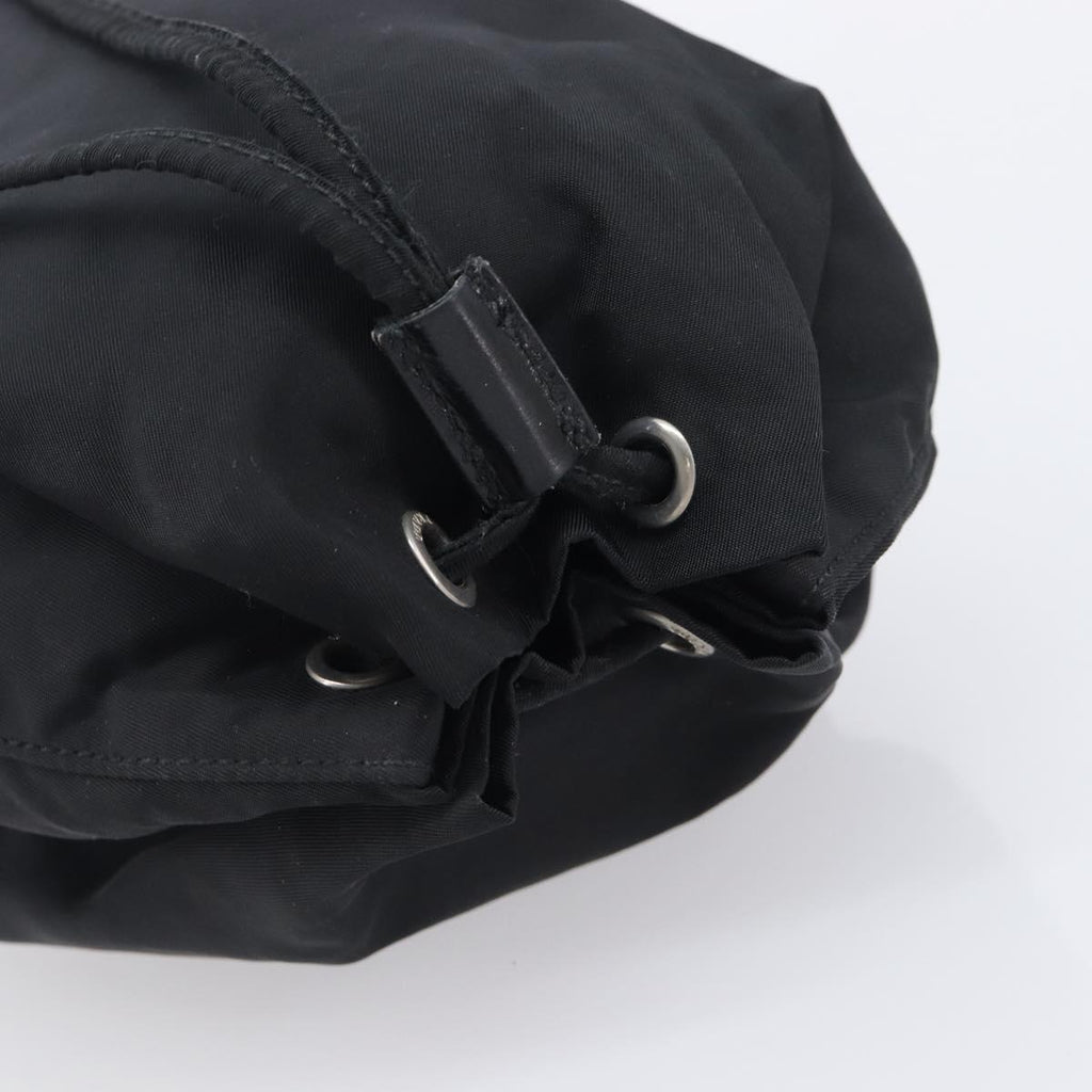 PRADA Purse Pouch Nylon Black Silver Auth 205450A