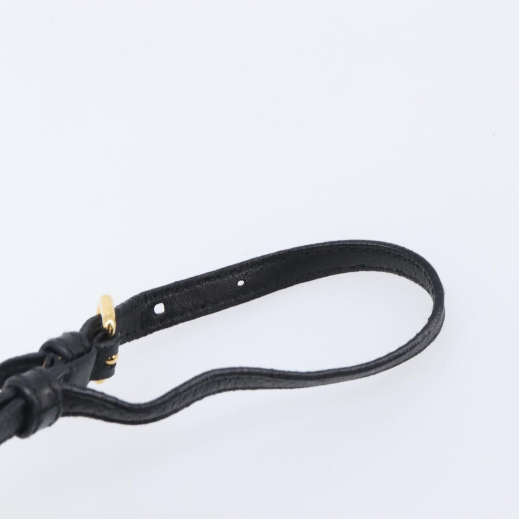 PRADA Pouch Nylon Black Gold Auth 205459V
