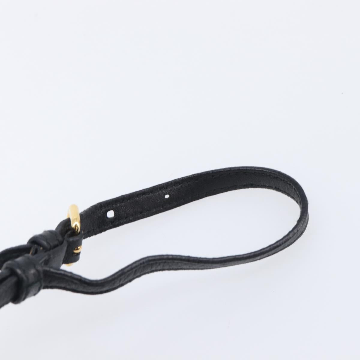 PRADA Pouch Nylon Black Gold Auth 205459V