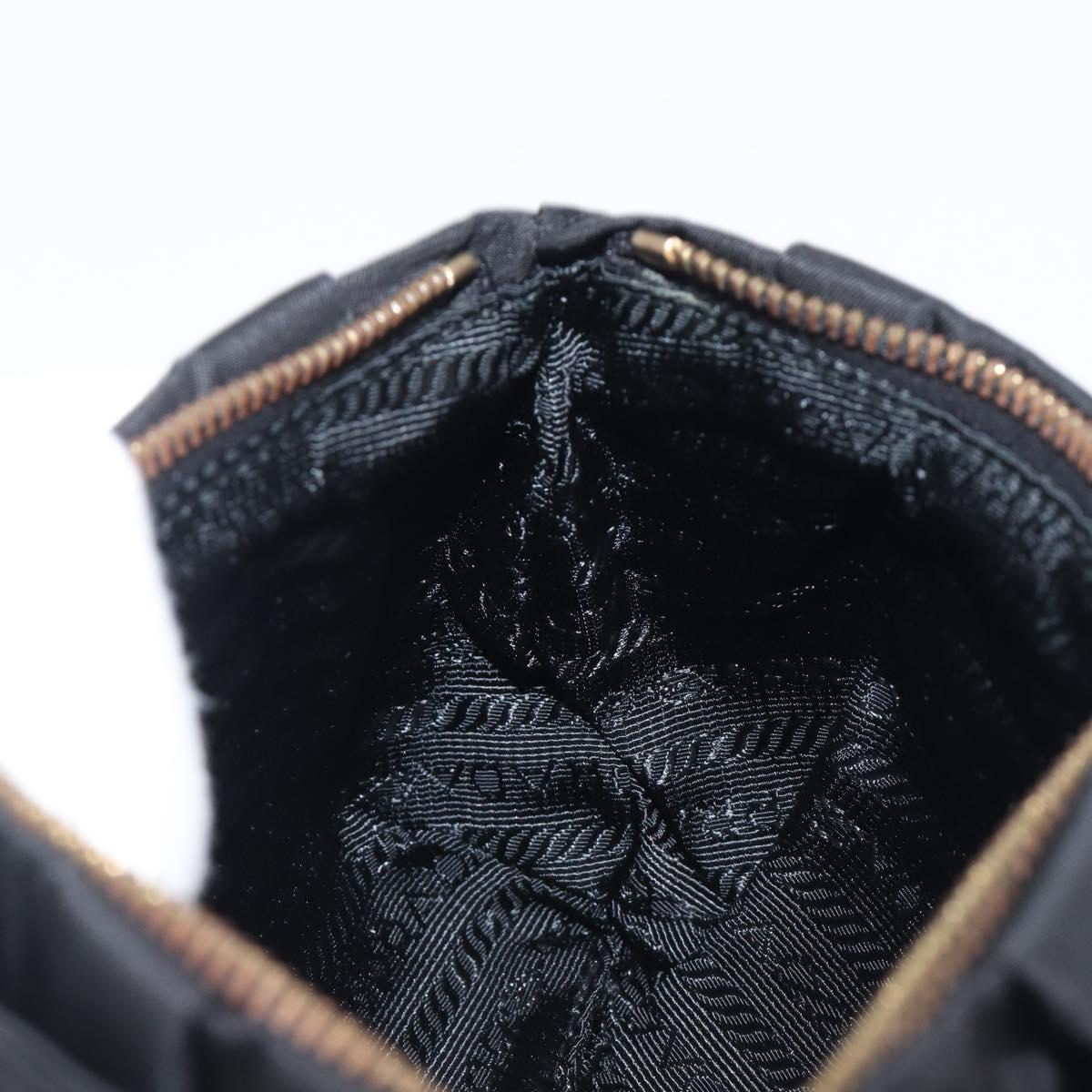 PRADA Pouch Nylon Black Gold Auth 205459V
