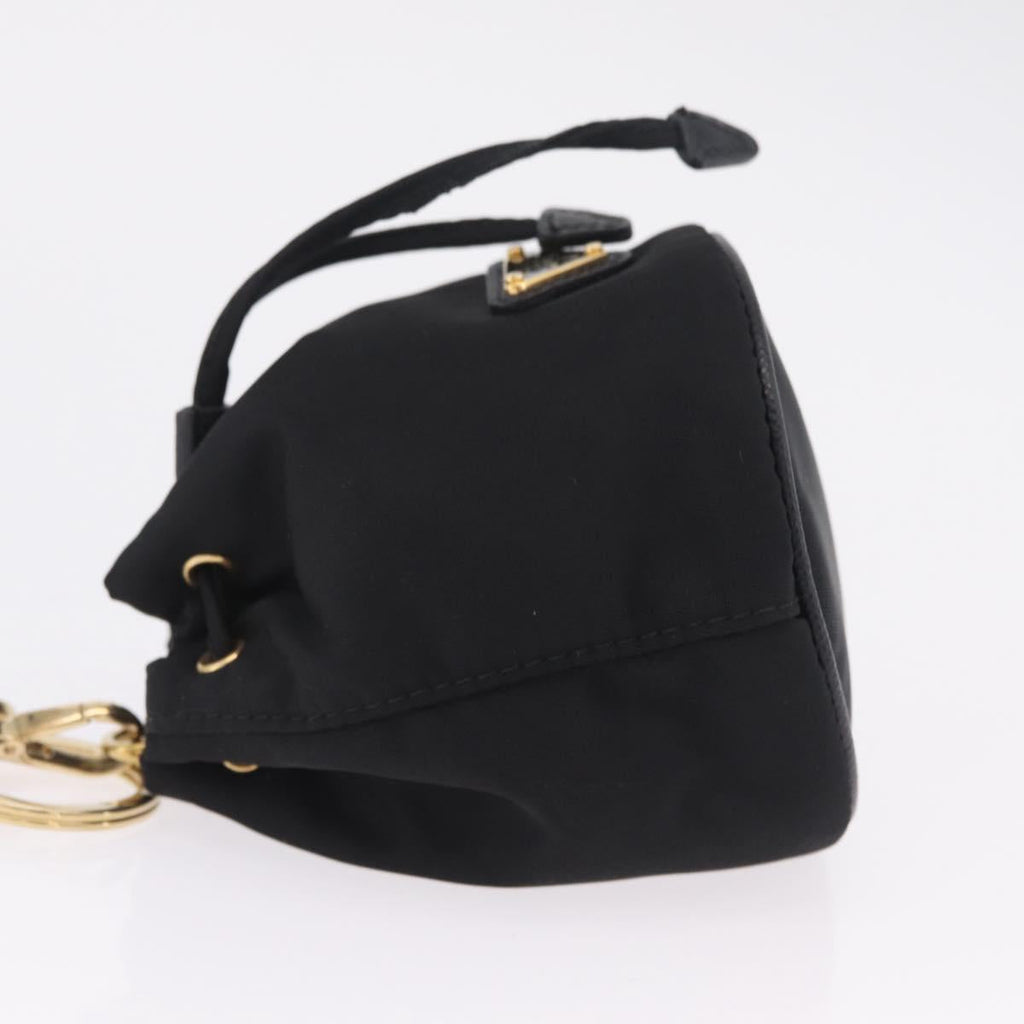 PRADA Pouch Nylon Black Gold Auth 205862M