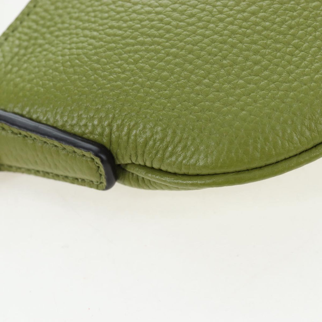 GUCCI Web Sherry Line Mini Shoulder Bag Leather Green Silver 821831 Auth 205894V