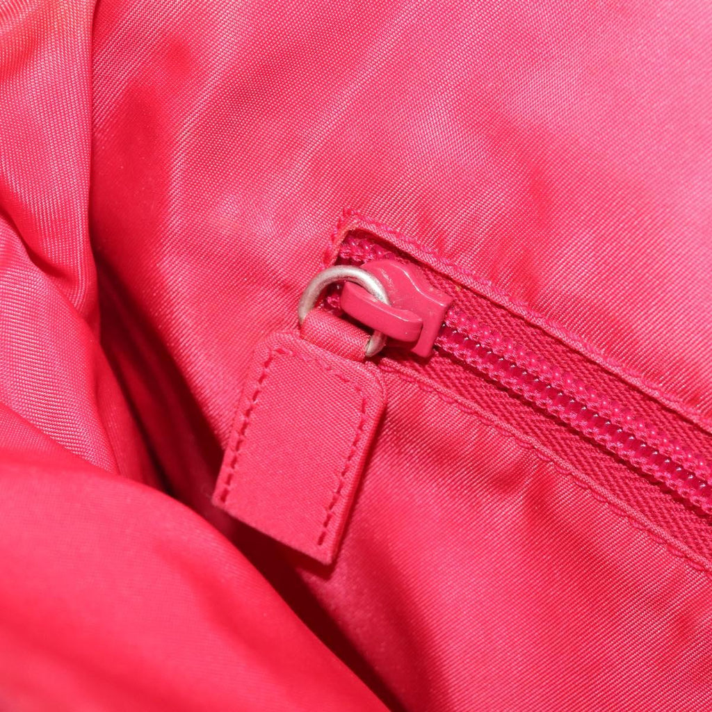 PRADA Hand Bag Nylon Pink Silver Auth 206488