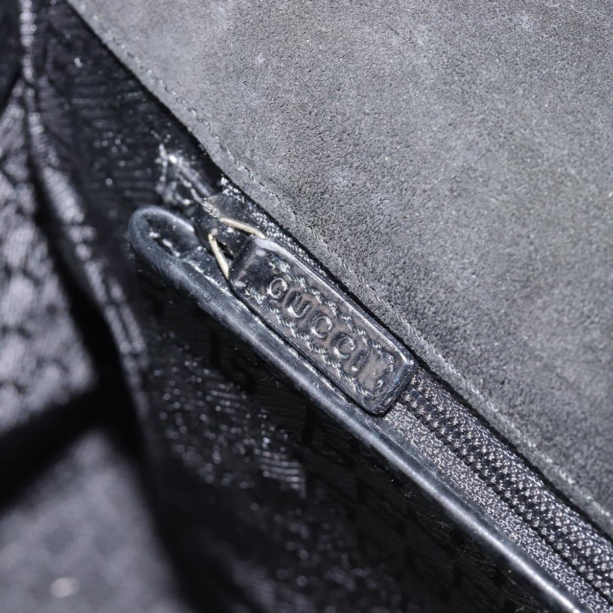 GUCCI Hand Bag Canvas Black Gold 001 4218 Auth 206491